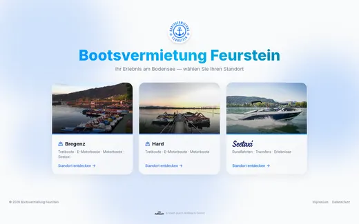 Referenzprojekt seetaxi.at, Desktop-Ansicht